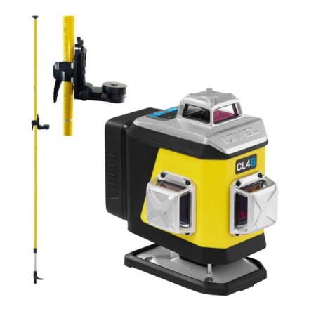 Nivel System CL4B LCD + tyczka LP-36 - laser krzyżowy niebieski 4 × 360° 4D OLED Bluetooth